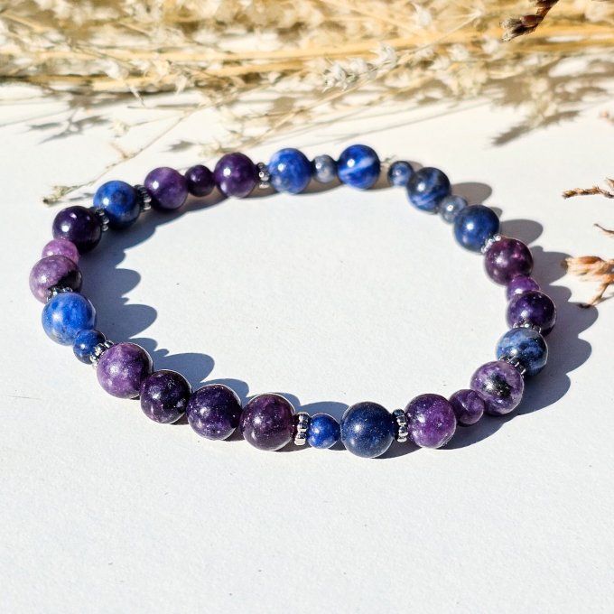 Bracelet Sodalite et Lépidolite