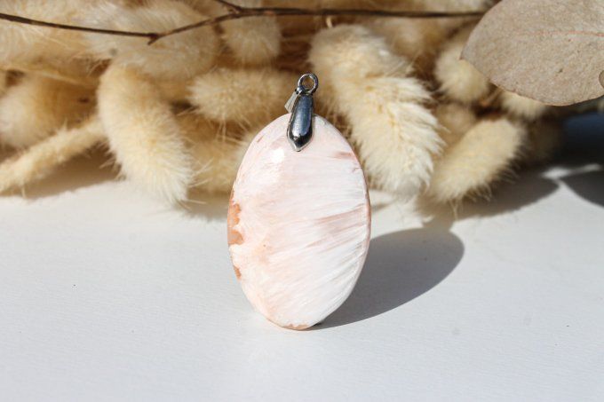 Pendentif Scolecite orange