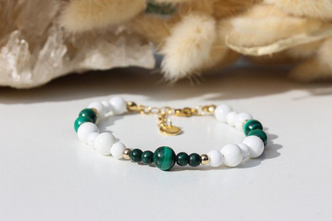Bracelet Malachite et Nacre