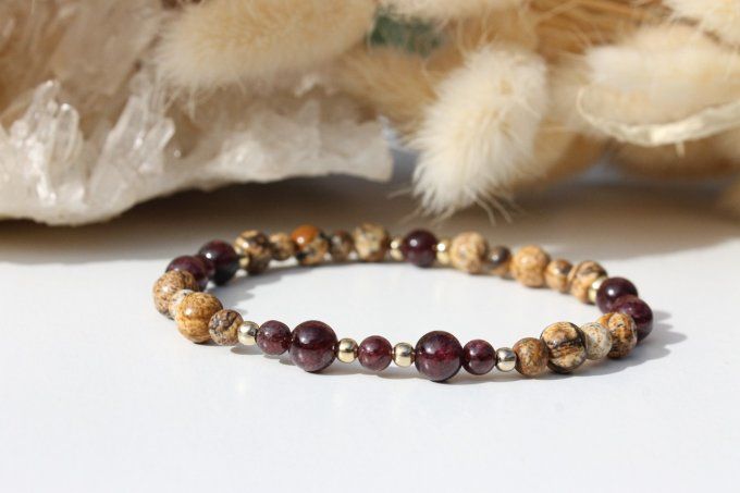 Bracelet Grenat et Jaspe paysage