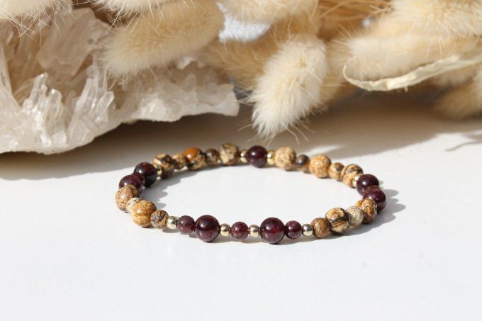 Bracelet Grenat et Jaspe paysage