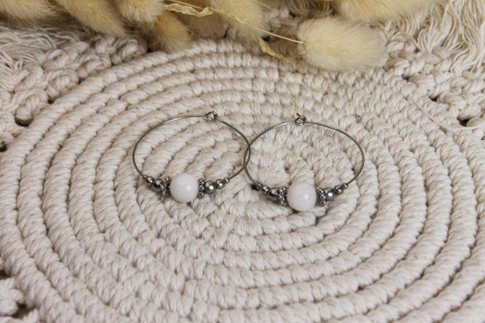 Boucles d'oreilles Manganocalcite