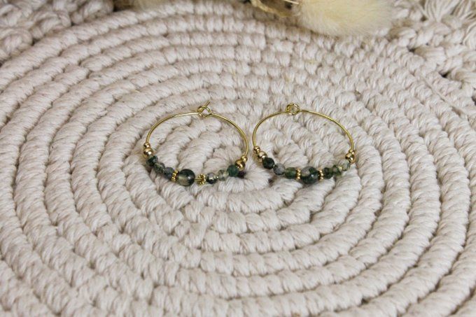Boucles d'oreilles Agate mousse
