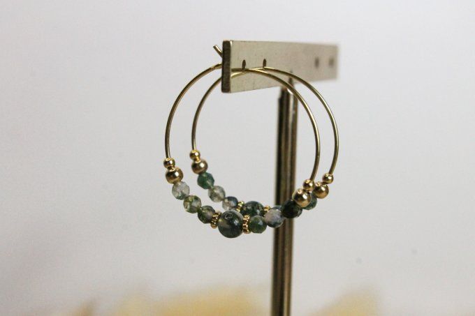 Boucles d'oreilles Agate mousse