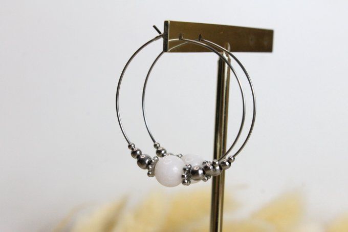 Boucles d'oreilles Manganocalcite