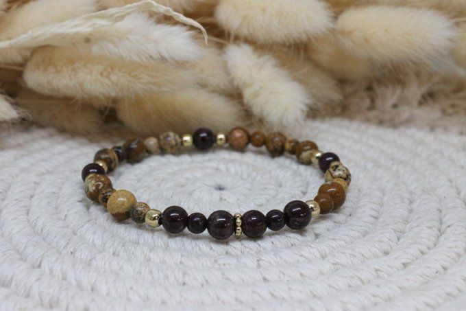 Bracelet Grenat et Jaspe paysage
