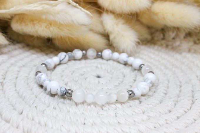 Bracelet Howlite et Sélénite