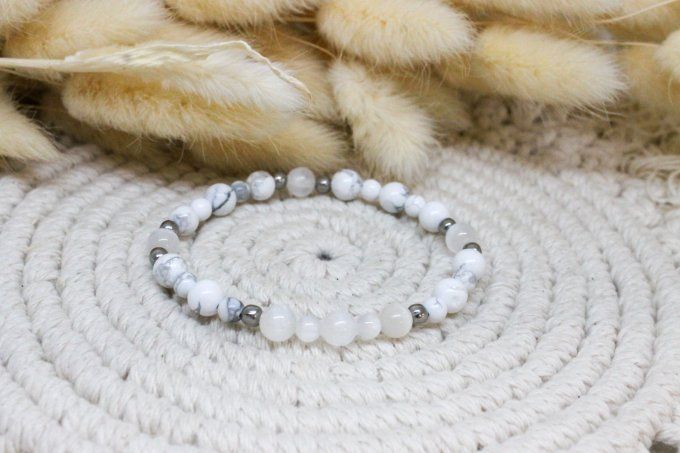 Bracelet Howlite et Sélénite