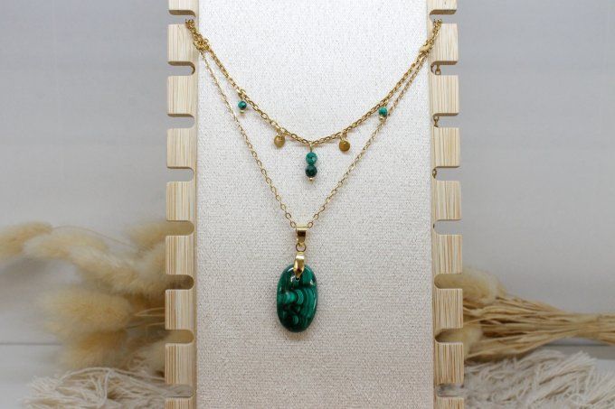 Collier double Malachite