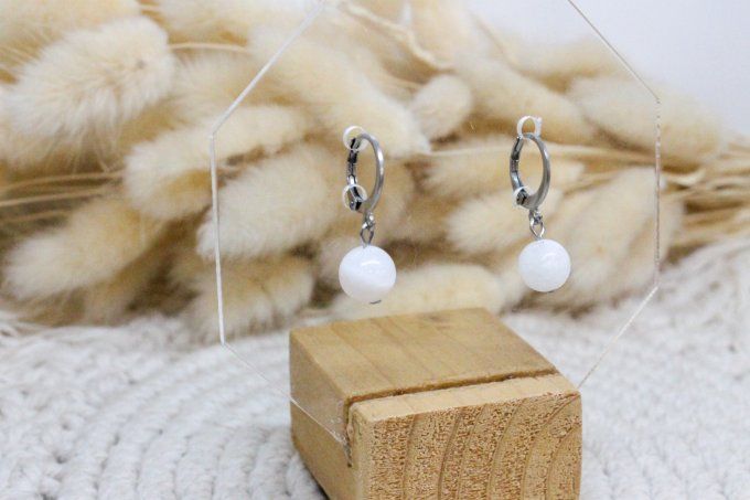 Boucle d'oreille Manganocalcite