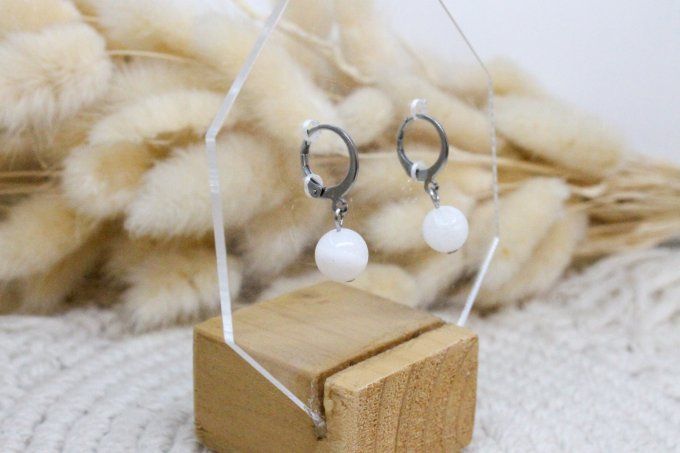 Boucle d'oreille Manganocalcite
