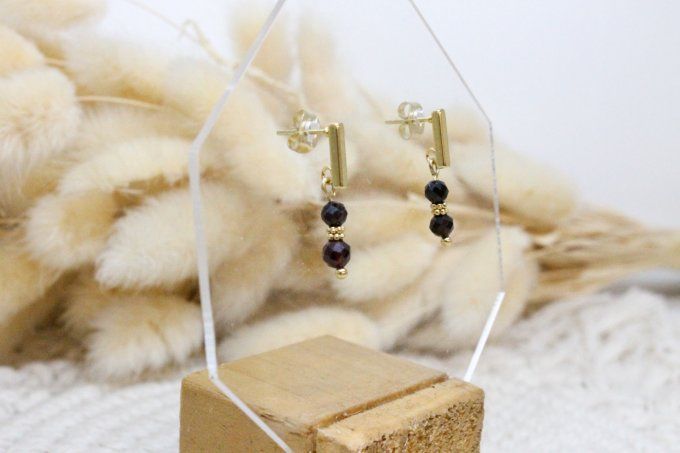 Boucles d'oreille Grenat
