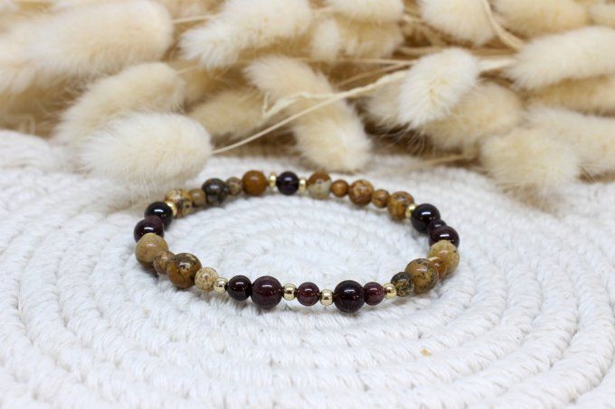 Bracelet Grenat et Jaspe paysage