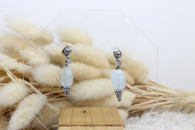 Boucles d'oreilles Aigue-marine