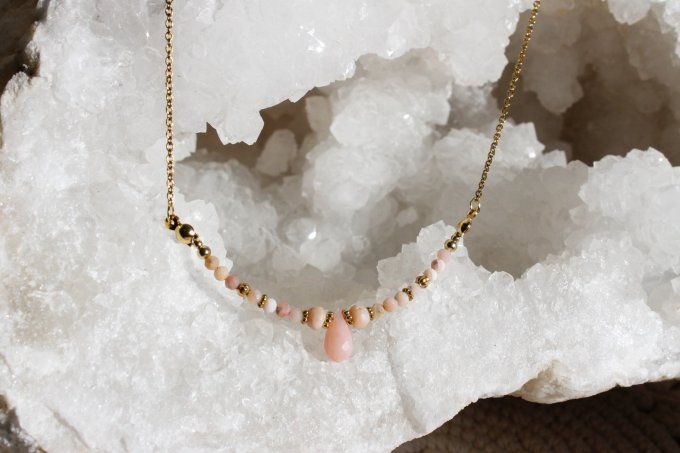Collier Opale rose