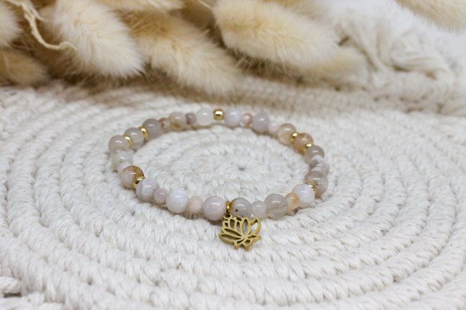 Bracelet Agate Fleur de Cerisier – Douceur & Sérénité