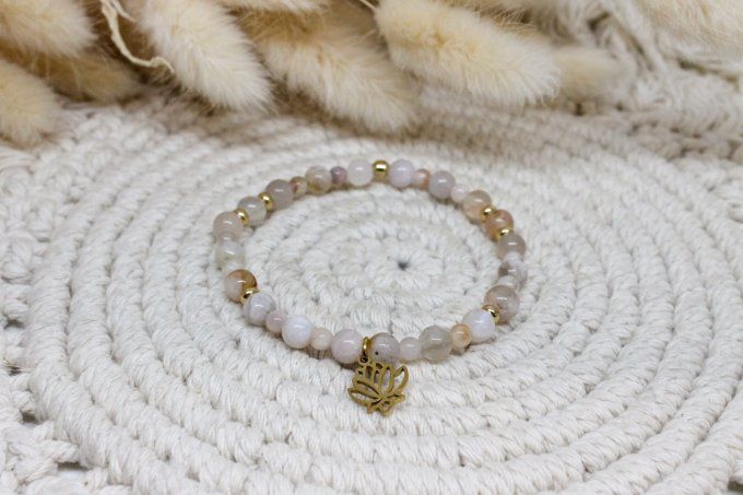 Bracelet Agate Fleur de Cerisier – Douceur & Sérénité